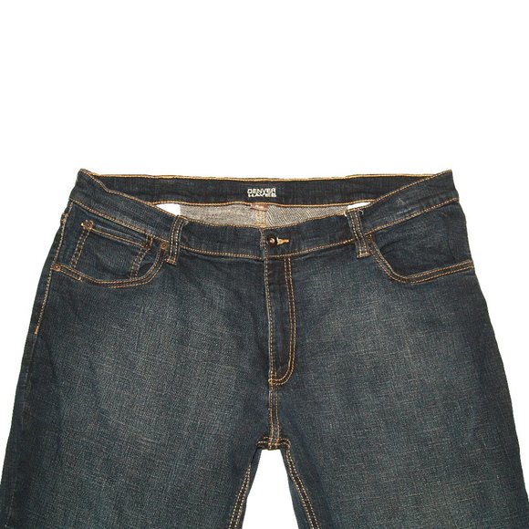 Denver Hayes Flextech Mens 38X30 Classic Indigo Dark Wash Straight Denim Jeans - Picture 3 of 11